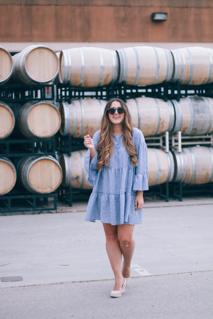 zara blue gingham dress